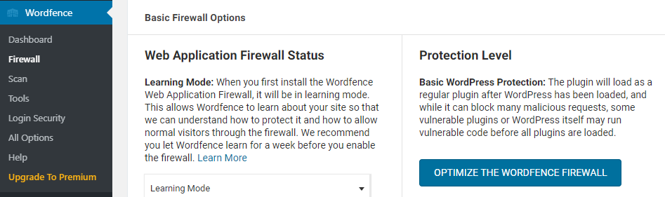 插图1 - Wordfence 插件 Optimize Wordfence Firewall 失败的解决方法 - 紫茉莉.ME